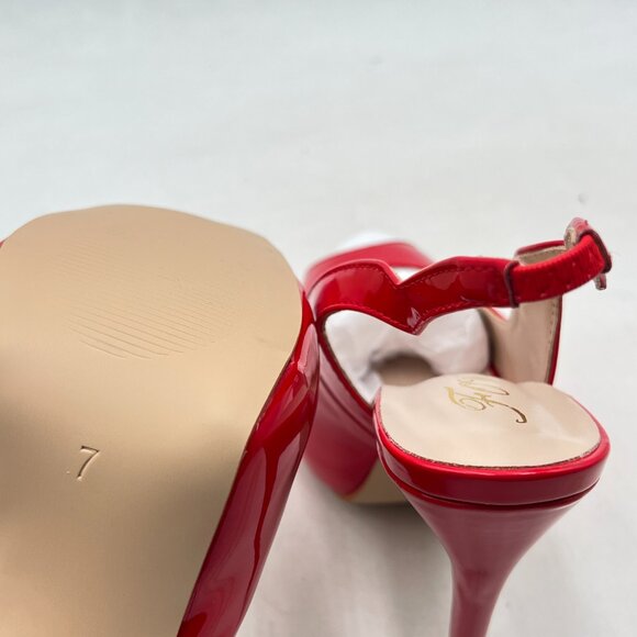 FOWT Red Peep Toe Sandals Slingback Heels Platform Pumps Elastic Strap Shoes - Picture 6 of 8